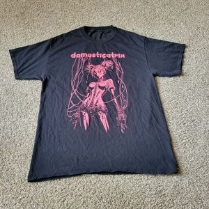 Domesticarix Black And Pink Unisex Band Graphic Tee
